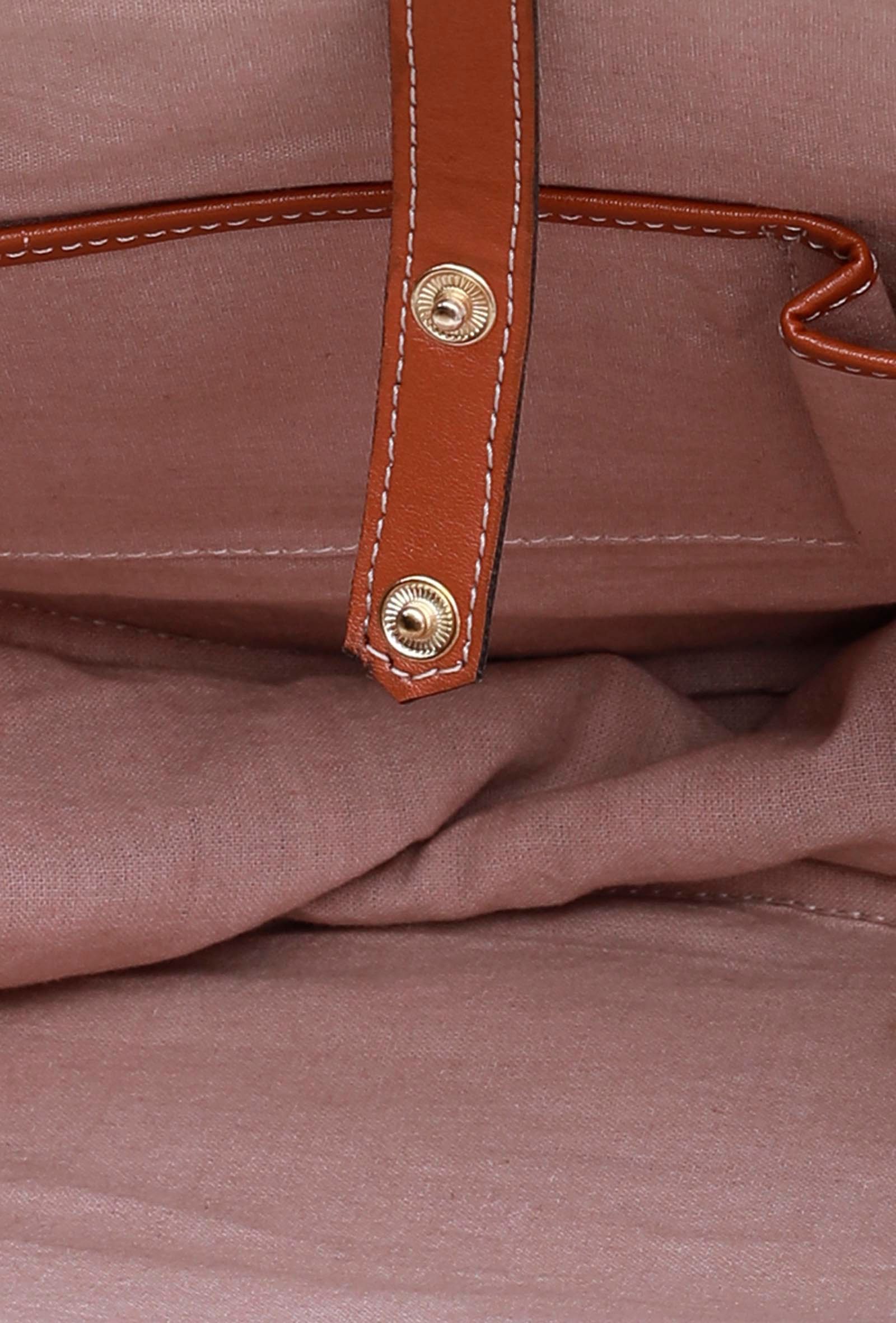 Beige with Blue Jacquard Circular Tote Bag