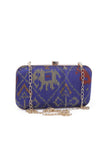 Azure Blue Patola Clutch