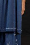 Prussian Blue Hand Detailed Kurta