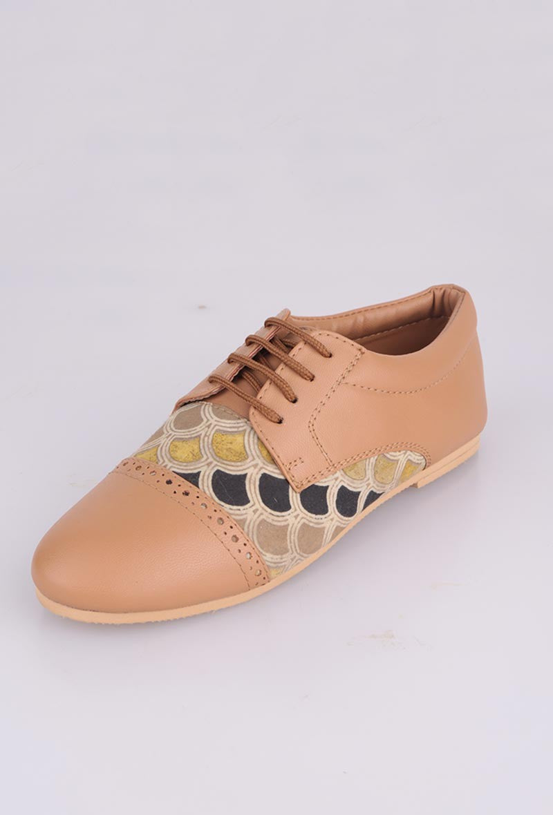 Dusty Brown Ajrakh Oxford Shoes
