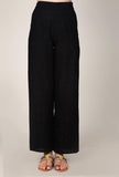Black Chikankari Straight-Fit Palazzo