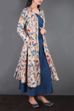 Beige Full Sleeved Kalamkari Cape with Pockets