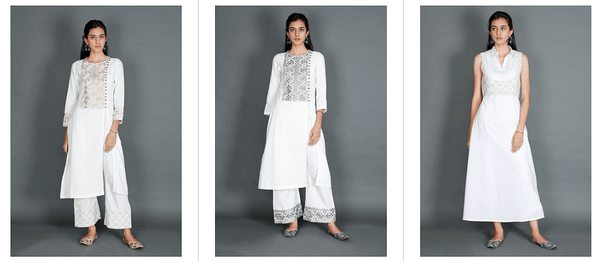 White New Kurtis Designs