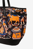Black Kalamkari Tote Bag