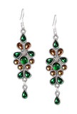 Yellow-Green Afghan German Silver Earrings
