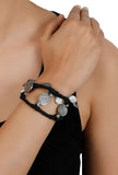 Black Threaded German Silver Bracelet
