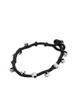 Black Embellishments German Silver Thread Bracelet