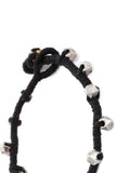 Black Embellishments German Silver Thread Bracelet