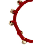 Red Embellishments German Silver Thread Bracelet