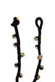 Set of 2: Noir German Silver Embellishments Threaded Anklet