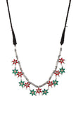 Floral Afghan German Silver Necklace