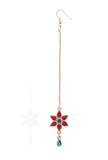 Red Afghan German Silver Maang Tika