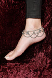 Set of 2: Antique Silver-Plated brass Chain Anklets With Bells