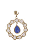 Blue Stone Pearl Earrings