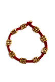 Stylish Fariha Red Thread Anklets in German Silver