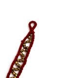 Set Of 2- Alina Red Thread German Silver Anklets
