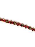 Set Of 2- Meher Pink Floral German Silver Anklets