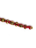 Set Of 2- Meher Pink Floral German Silver Anklets