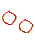 Set Of 2- Farheen Pink Thread And German Silver Anklets