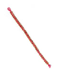 Set Of 2- Farheen Pink Thread And German Silver Anklets