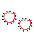 Set Of 2- Sana Pink Glass Bead Anklet
