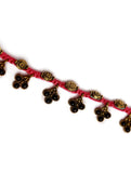 Set Of 2- Sana Pink Glass Bead Anklet