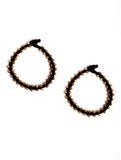 Elegant Black Thread and German Silver Anklets