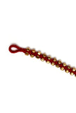 Kashish Maroon Anklets with Intricate German Silver Design