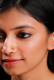 Intricate Gold Motif Brass Nosepin