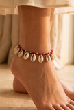 Cowrie Shell Red Thread Anklet