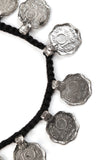 Tribal Coins Black Thread Anklet
