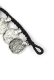 Tribal Coins Black Thread Anklet