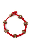 Tangerine Thread Tribal Motif Anklet