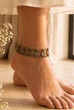 Two Layer Oxidized Coin Anklet