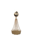 Charcoal Black Ombre Gold Chain Earrings