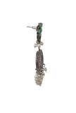 Green Kundan Heart Shape Pearl Drop Earrings