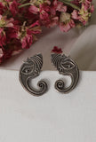 Lord Ganesha Oxidized Stud Earrings