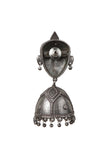 Krishna Face Motif Oxidized Jhumka Earrings