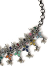 Multicolor Oxidized Necklace and Earring Set