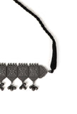 Silver Oxidized Choker With Earrings