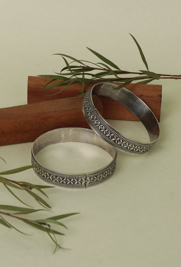 Oxidized Silver Bangle Set