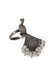 Oxidized Silver Peacock Ring