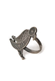 Oxidized Silver Parrot Ring