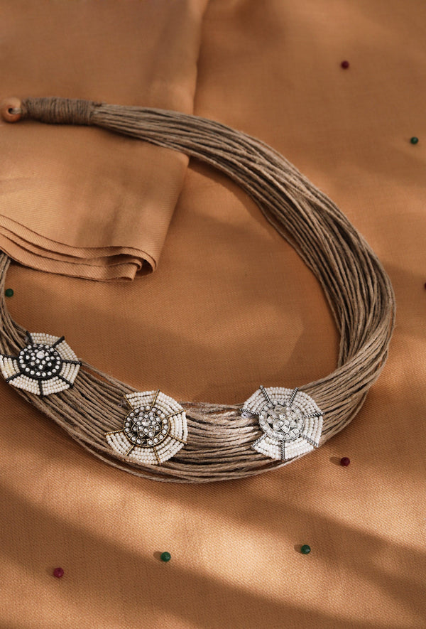 Beaded Party Wear Jute Necklace