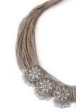 Kundan Party Wear Rose Gold Jute Necklace