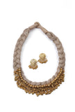 Gold Tone With Gunguru Jute Necklace Set