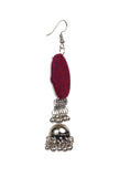 Designer Round Shape Pink Fabric With Jhumki Lightweight Earring