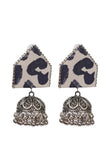 Handmade Designer Colored Printed Fabric Designer Partywear Earring