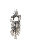 Ganpati Studs Studded with White Stones Dangler Earrings