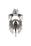 Ganpati Studs Studded with White Stones Dangler Earrings